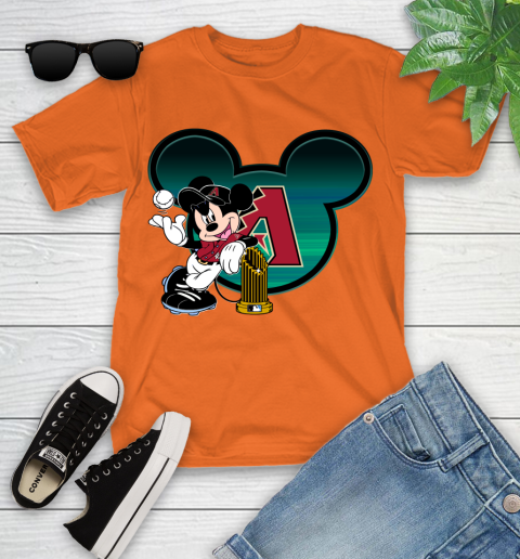 MLB Arizona Diamondbacks The Commissioner's Trophy Mickey Mouse Disney Youth T-Shirt 7