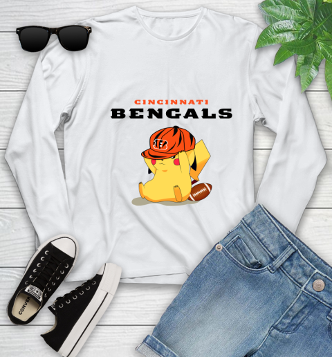 NFL Pikachu Football Sports Cincinnati Bengals Youth Long Sleeve