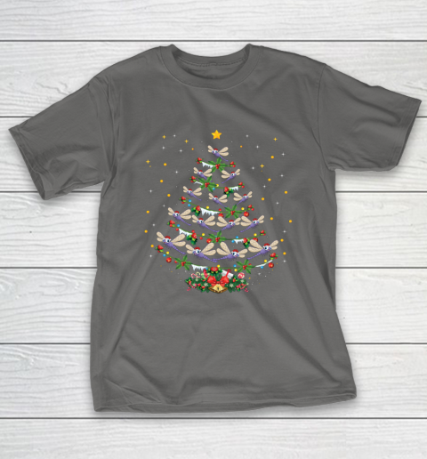 Dragonfly Christmas Tree Santa Dragonfly Bird Xmas Gift T-Shirt 8