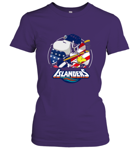 New York Islanders Ice Hockey Snoopy And Woodstock NHL Women's T-Shirt