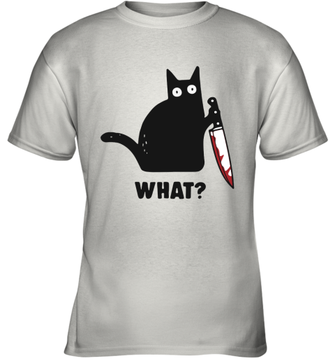 What Black Cat Hold Knife Youth T-Shirt