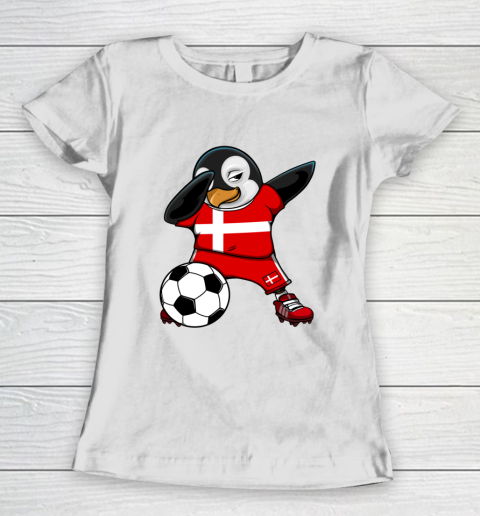 Dabbing Penguin Denmark Soccer Fans Jersey Football Lovers Women's T-Shirt