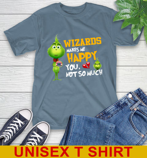 NBA Washington Wizards Makes Me Happy You Not So Much Grinch Basketball Sports T-Shirt 8