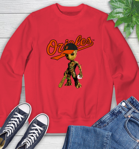 MLB Baltimore Orioles Groot Guardians Of The Galaxy Baseball Sweatshirt 10