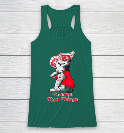 NHL My Cat Loves Detroit Red Wings Hockey Racerback Tank 5
