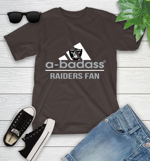 NFL A Badass Oakland Raiders Fan Adidas Football Sports Youth T-Shirt 7