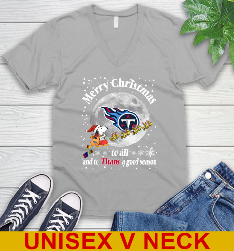 Tennessee Titans Merry Christmas To All And To Titans A Good Season NFL Football Sports V-Neck T-Shirt 3