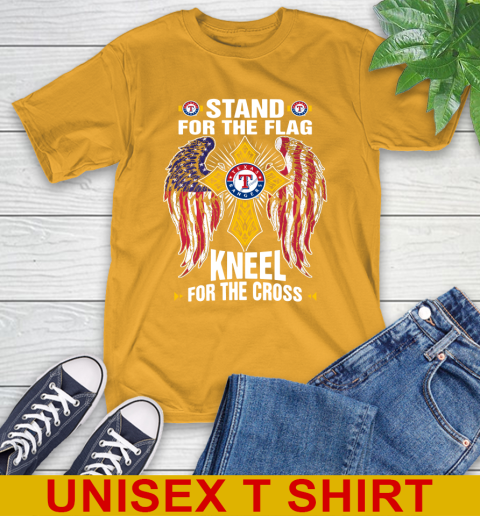 MLB Baseball Texas Rangers Stand For Flag Kneel For The Cross Shirt T-Shirt - Image 3