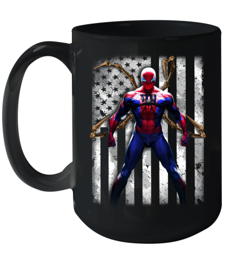 NFL Football New York Giants Spider Man Avengers Marvel American Flag Shirt Ceramic Mug 15oz