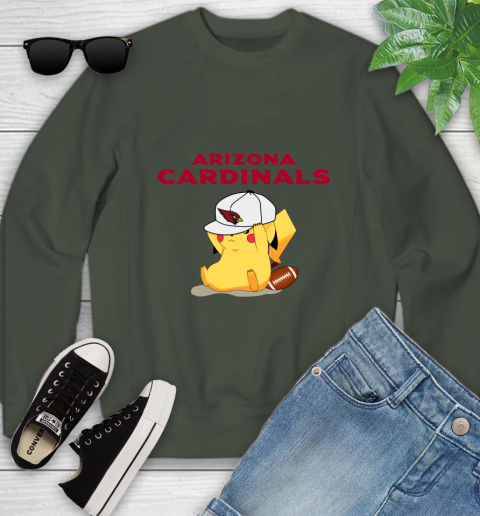 NFL Pikachu Football Sports Arizona Cardinals Youth Sweatshirt 10