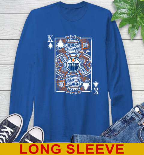 Edmonton Oilers NHL Hockey The King Of Spades Death Cards Shirt Long Sleeve T-Shirt 11