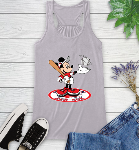 MLB Baseball Boston Red Sox Cheerful Mickey Disney Shirt Racerback Tank 5