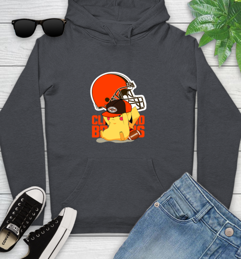 NFL Pikachu Football Sports Cleveland Browns Youth Hoodie 8