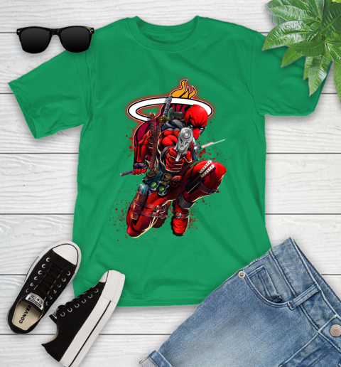 NBA Deadpool Marvel Comics Sports Basketball Miami Heat Youth T-Shirt 6