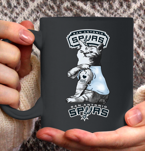 NBA Basketball My Cat Loves San Antonio Spurs Ceramic Mug 11oz