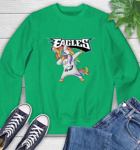Philadelphia Eagles NFL Football Funny Unicorn Dabbing Sports Sweatshirt 6
