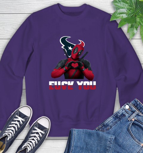 NHL Houston Texans Deadpool Love You Fuck You Football Sports Sweatshirt 4