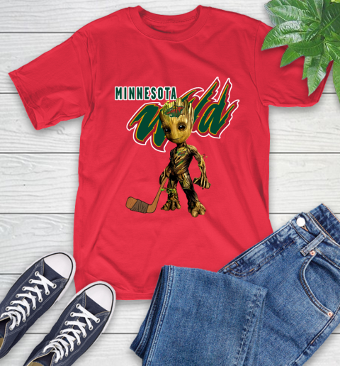 Minnesota Wild NHL Hockey Groot Marvel Guardians Of The Galaxy T-Shirt 10