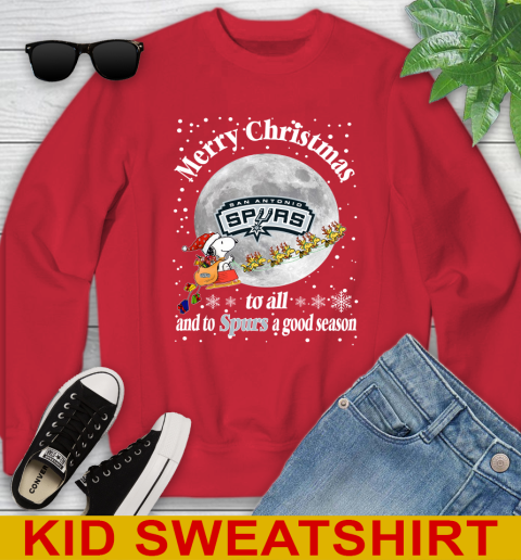 San Antonio Spurs Merry Christmas To All And To Spurs A Good Season NBA Basketball Sports Youth Sweatshirt 7