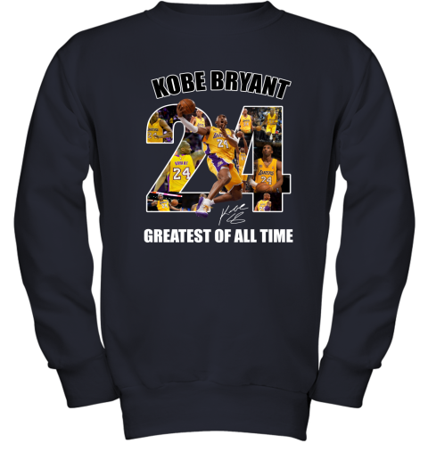 Kobe Bryant Greatest Of All Time Number 24 Signature Youth Sweatshirt