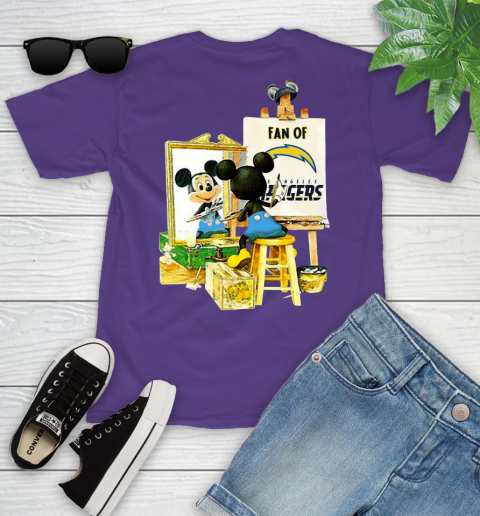 NFL Football Los Angeles Chargers Mickey Drawing Shirt 96