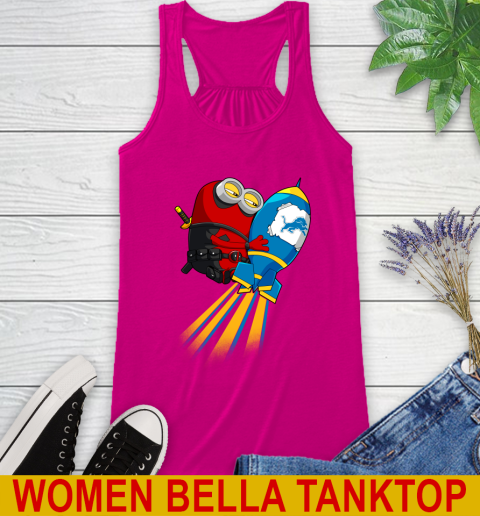 NFL Football Detroit Lions Deadpool Minion Marvel Shirt Racerback Tank 6