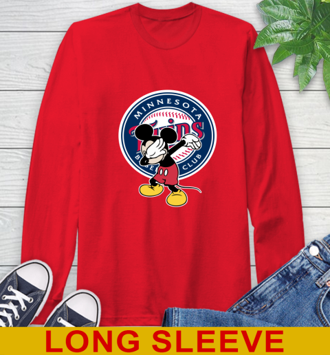 Minnesota Twins MLB Baseball Dabbing Mickey Disney Sports Long Sleeve T-Shirt 10