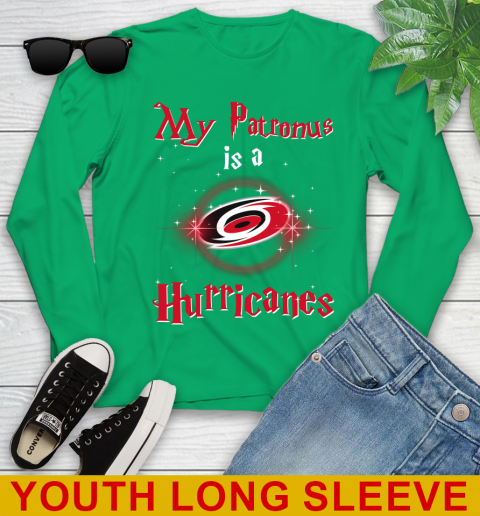 NHL Hockey Harry Potter My Patronus Is A Carolina Hurricanes Youth Long Sleeve 7