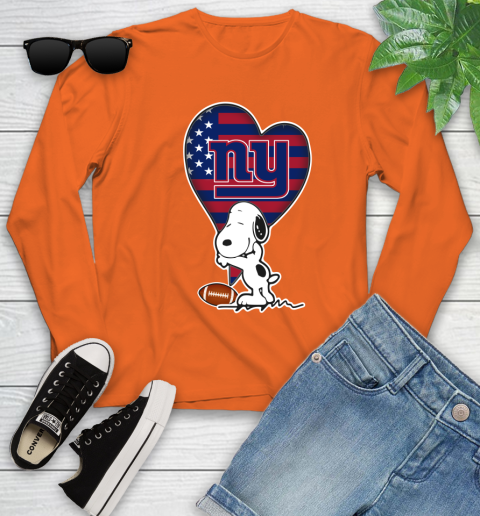 New York Giants NFL Football The Peanuts Movie Adorable Snoopy Youth Long Sleeve 4
