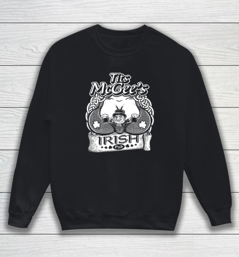 Tits McGee'ss Irish Pub Funny St. Patrick's Day Shamrocks Sweatshirt