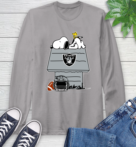 Oakland Raiders NFL Football Snoopy Woodstock The Peanuts Movie Long Sleeve T-Shirt 6