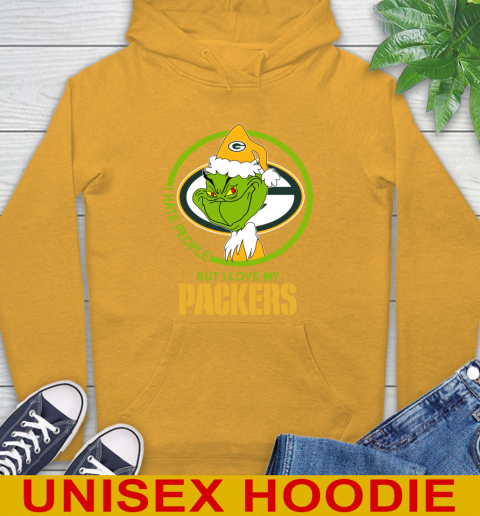 Green Bay Packers NFL Christmas Grinch I Hate People But I Love My Favorite Football Team Hoodie 3