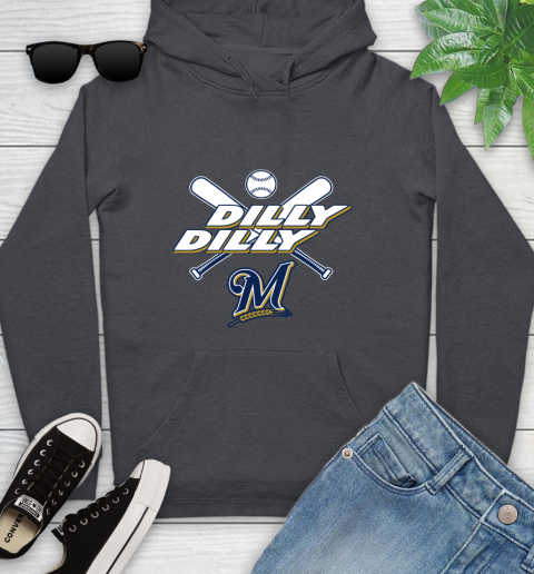 MLB Milwaukee Brewers Dilly Dilly Baseball Sports Youth Hoodie 8
