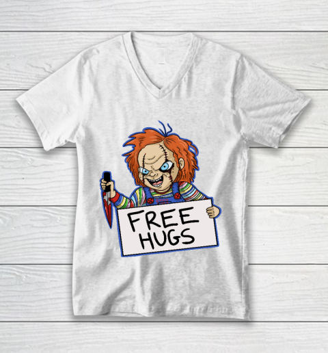 Chucky Tshirt Free Hugs Chucky V-Neck T-Shirt