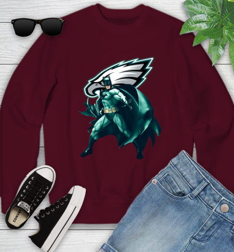 NFL Batman Football Sports Philadelphia Eagles Youth Sweatshirt 5