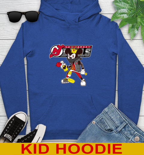 New Jersey Devils NHL Hockey Mickey Peace Sign Sports Youth Hoodie 10