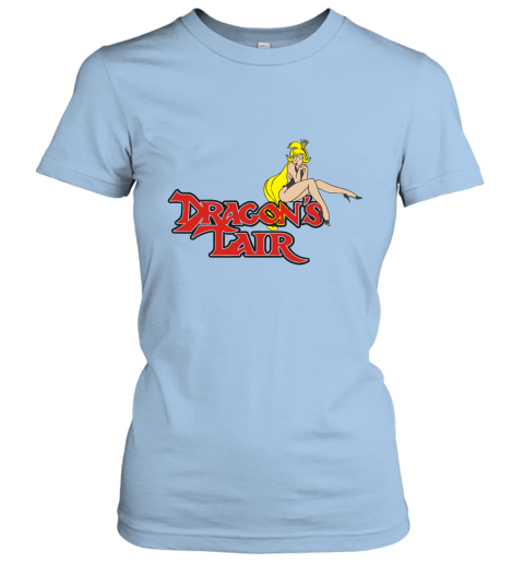 ykro dragons lair daphne baseball shirts ladies t shirt 20 front light blue