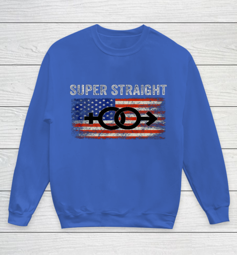 Vintage Us Flag Gender Identity Super Straight Identity Youth Sweatshirt 6