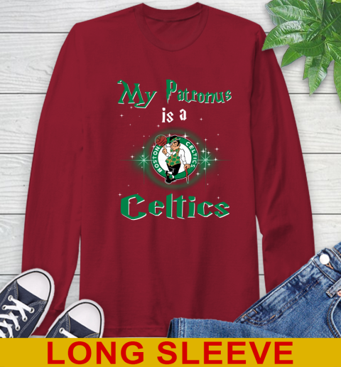 NBA Basketball Harry Potter My Patronus Is A Boston Celtics Long Sleeve T-Shirt 9