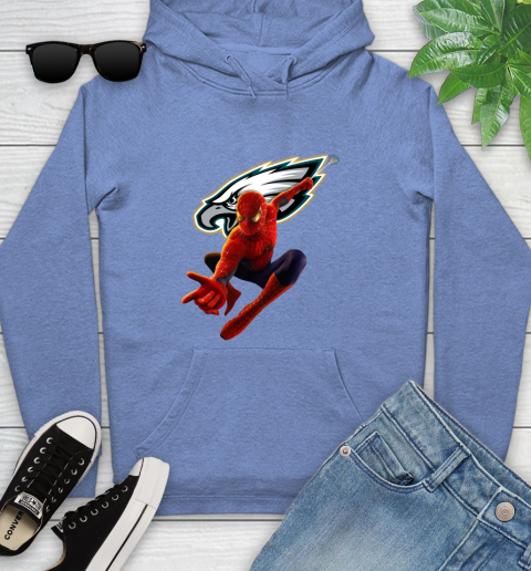NFL Spider Man Avengers Endgame Football Philadelphia Eagles Youth Hoodie 12