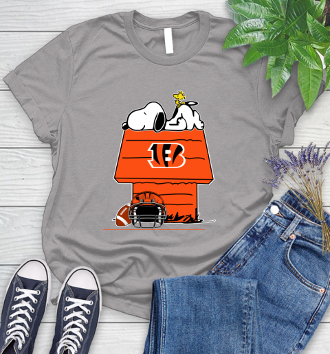 Cincinnati Bengals NFL Football Snoopy Woodstock The Peanuts Movie Women's T-Shirt 5