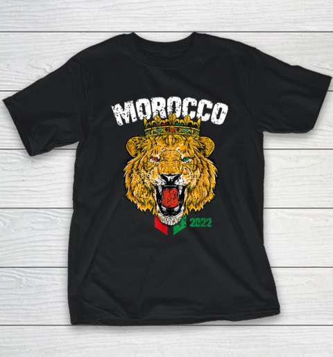 Morocco Lion Flag Sport Soccer Football Proud Youth T-Shirt