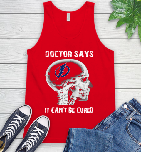 NHL Tampa Bay Lightning Hockey Skull It Can't Be Cured Shirt Tank Top 5
