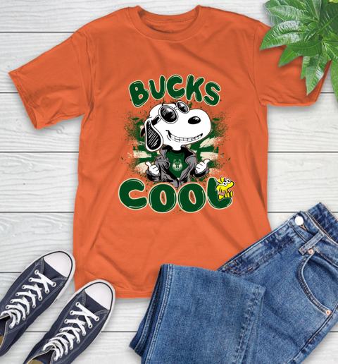 NBA Basketball Milwaukee Bucks Cool Snoopy Shirt T-Shirt 4