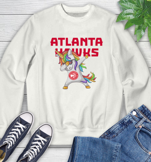 Atlanta Hawks NBA Basketball Funny Unicorn Dabbing Sports Sweatshirt