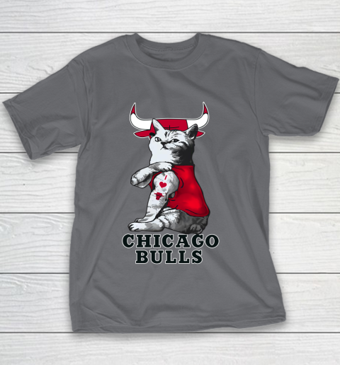 NBA Basketball My Cat Loves Chicago Bulls Youth T-Shirt 5