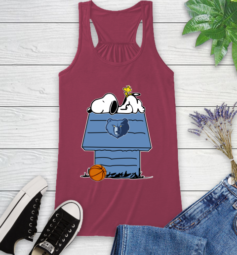 Memphis Grizzlies NBA Basketball Snoopy Woodstock The Peanuts Movie Racerback Tank 8