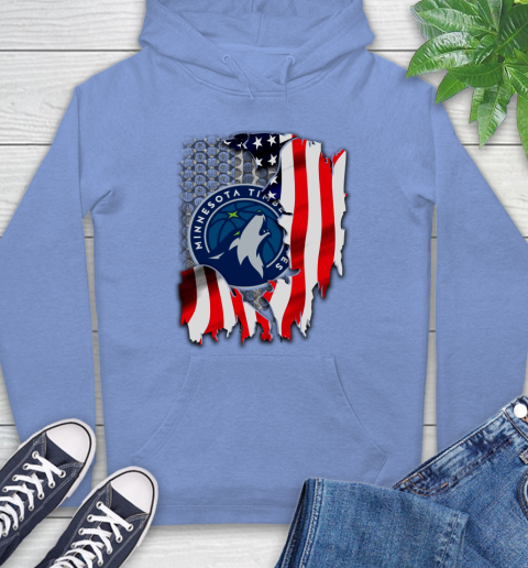 Minnesota Timberwolves NBA Basketball American Flag Hoodie 11