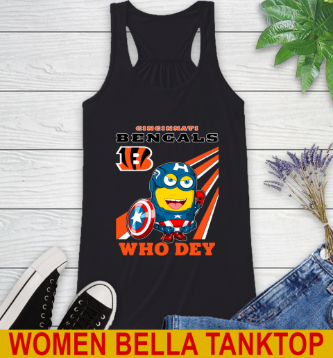 NFL Football Cincinnati Bengals Captain America Marvel Avengers Minion Shirt Racerback Tank