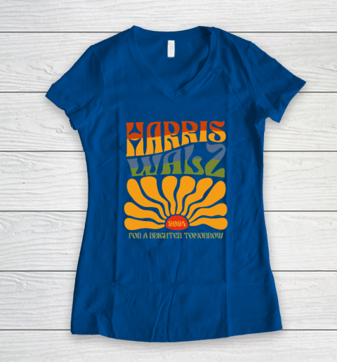 Harris Waltz For A Brighter Tomorrow Boho Aesthetic Women's V-Neck T-Shirt 5